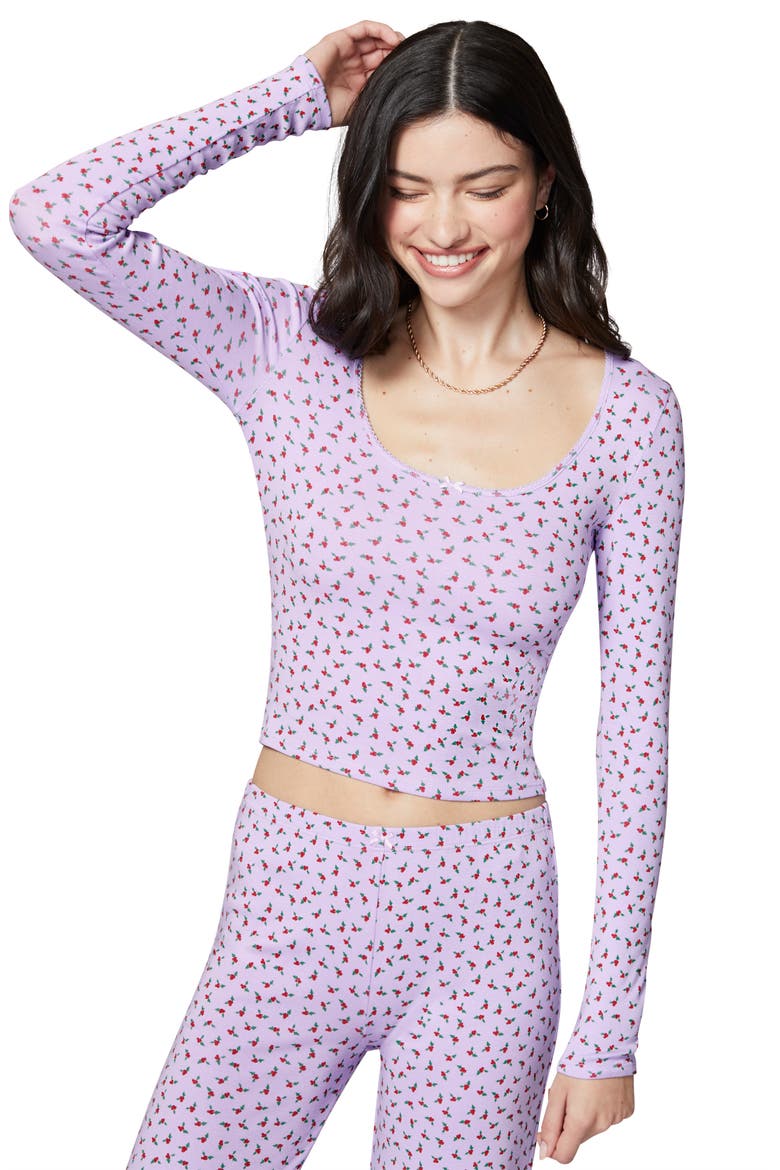 Holidaze Rib Sleep Top, Alternate, color, MILLIE LAV HLLY