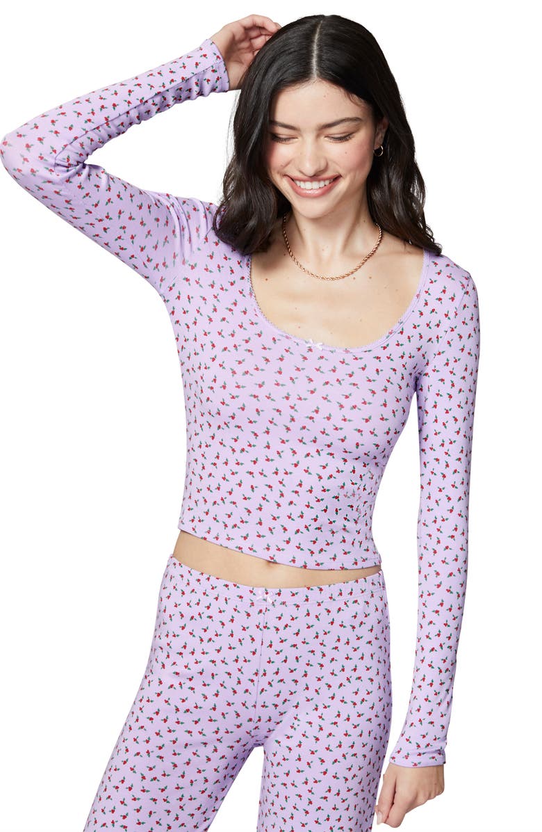 Florence by Mills Holidaze Rib Sleep Top, Alternate, color, Millie Lav Hlly