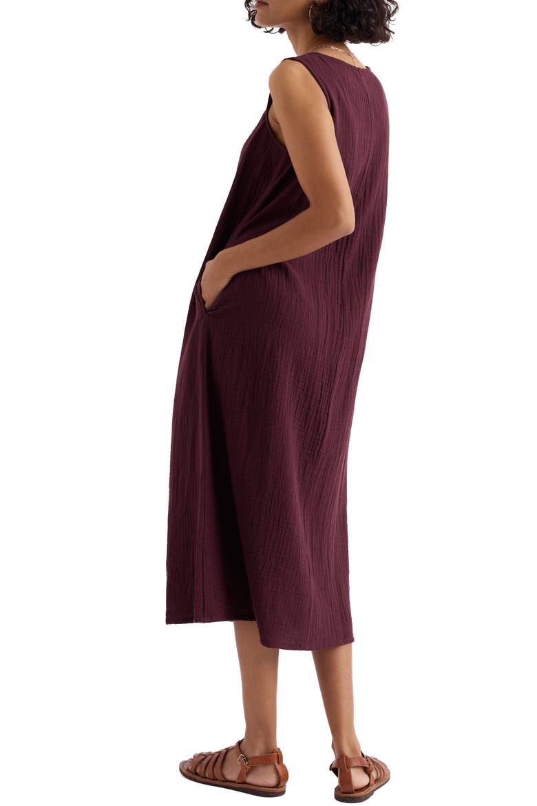 Helleborne Sleeveless Organic Cotton Dress, Alternate, color, CACAO