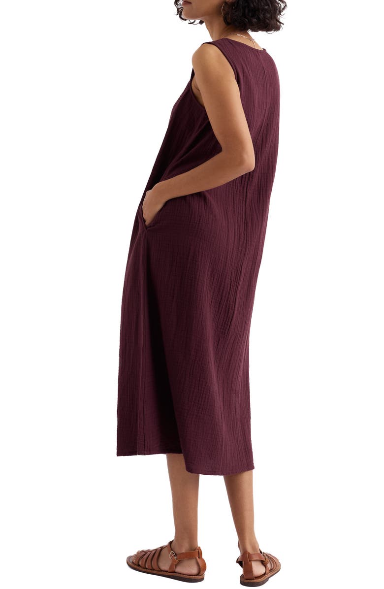 Seasalt Cornwall Helleborne Sleeveless Organic Cotton Dress, Alternate, color, Cacao