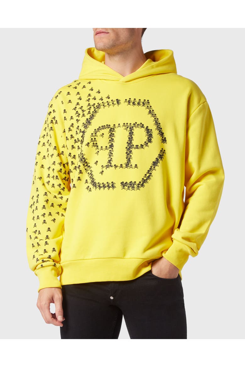 Hoodie Sweatshirt Skull&Amp;Bones Men, Main, color, yellow