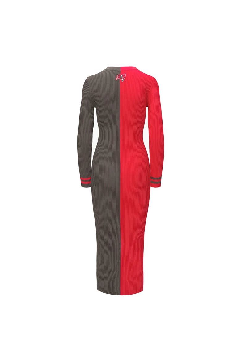 Women's STAUD Red/Pewter Tampa Bay Buccaneers Shoko Knit Button-Up Sweater Dress, Alternate, color, Red
