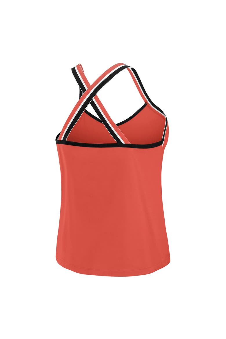 Women's WEAR by Erin Andrews Red Kansas City Chiefs Cross Strap Tri-Blend Tank Top, Alternate, color, Red