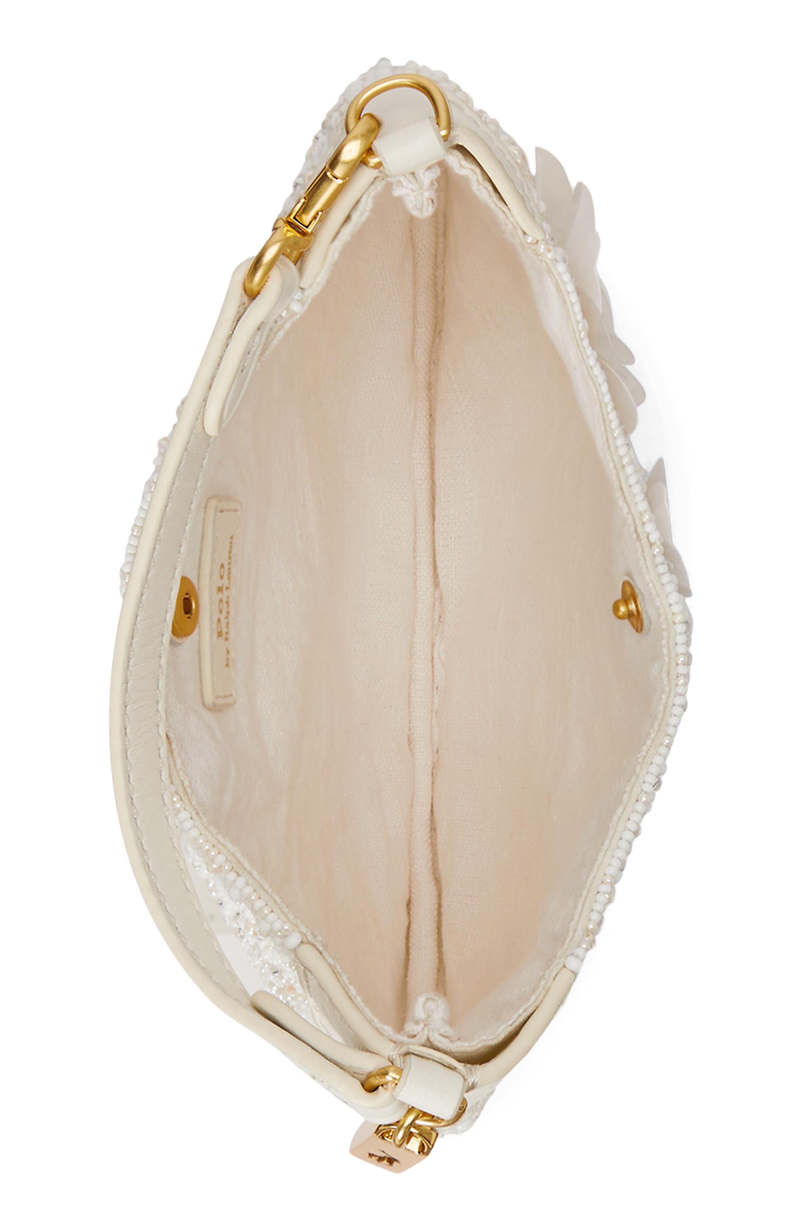 Polo Ralph Lauren Polo ID Floral Beaded Shoulder Bag, Alternate, color, Frosting