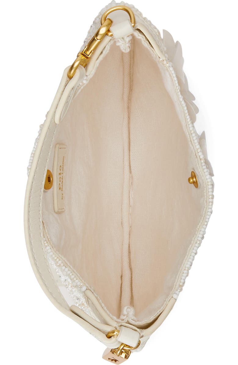 Polo Ralph Lauren Polo ID Floral Beaded Shoulder Bag, Alternate, color, Frosting