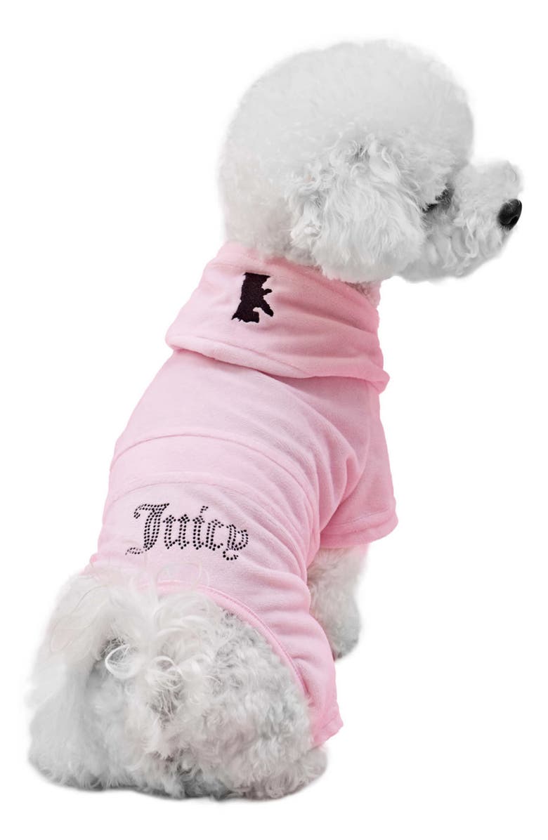 Juicy Couture Velour Dog Tracksuit, Main, color, Pink