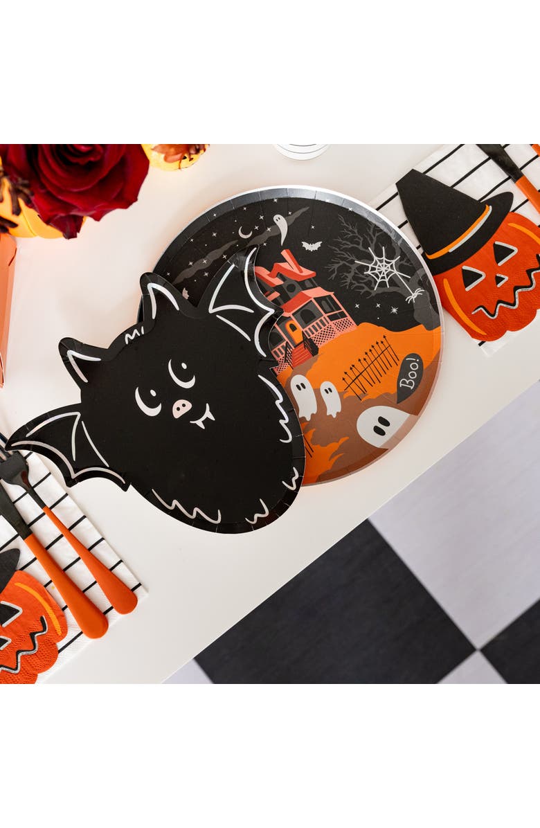 Daydream Society Trick or Treat Street Halloween Pumpkin Large Napkins, Alternate, color, 