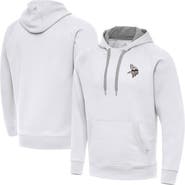 ANTIGUA Men's Antigua White Minnesota Vikings Brushed Carbon Victory Pullover Hoodie