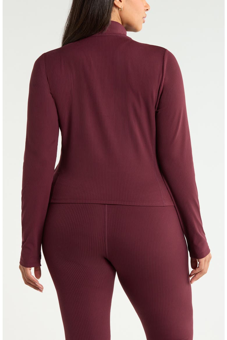 Thrive Rib Full Zip Jacket, Alternate, color, BURGUNDY STEM