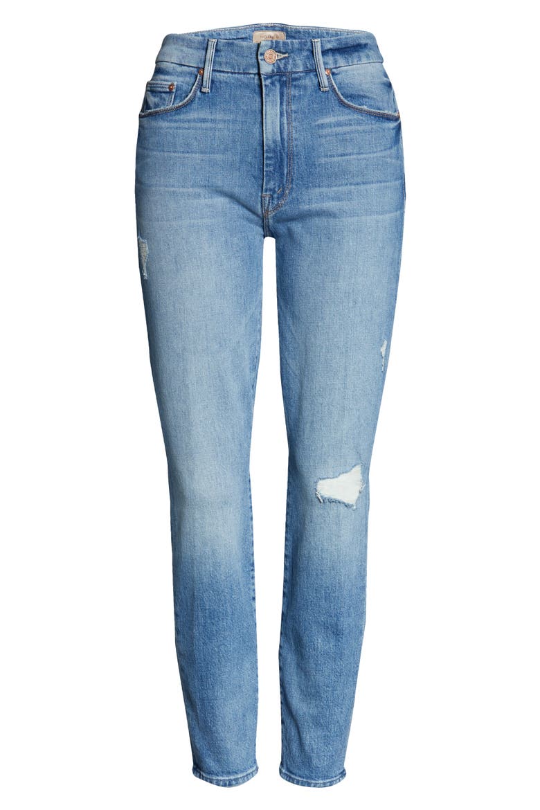 The Looker Ripped High Waist Crop Skinny Jeans, Alternate, color, LETS KICK IT