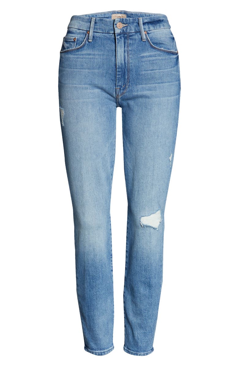 MOTHER The Looker Ripped High Waist Crop Skinny Jeans, Alternate, color, 