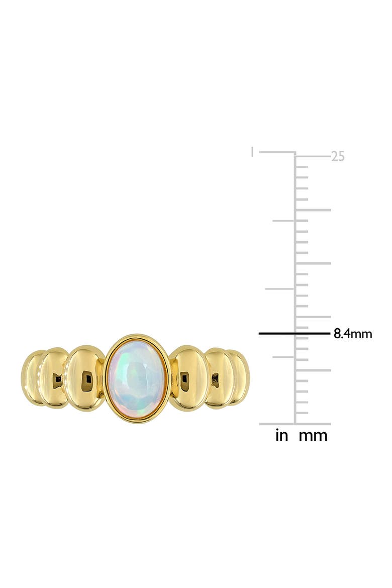 Oval Ethiopian Opal Ribbed Ring, Alternate, color, WHITE GOLD
