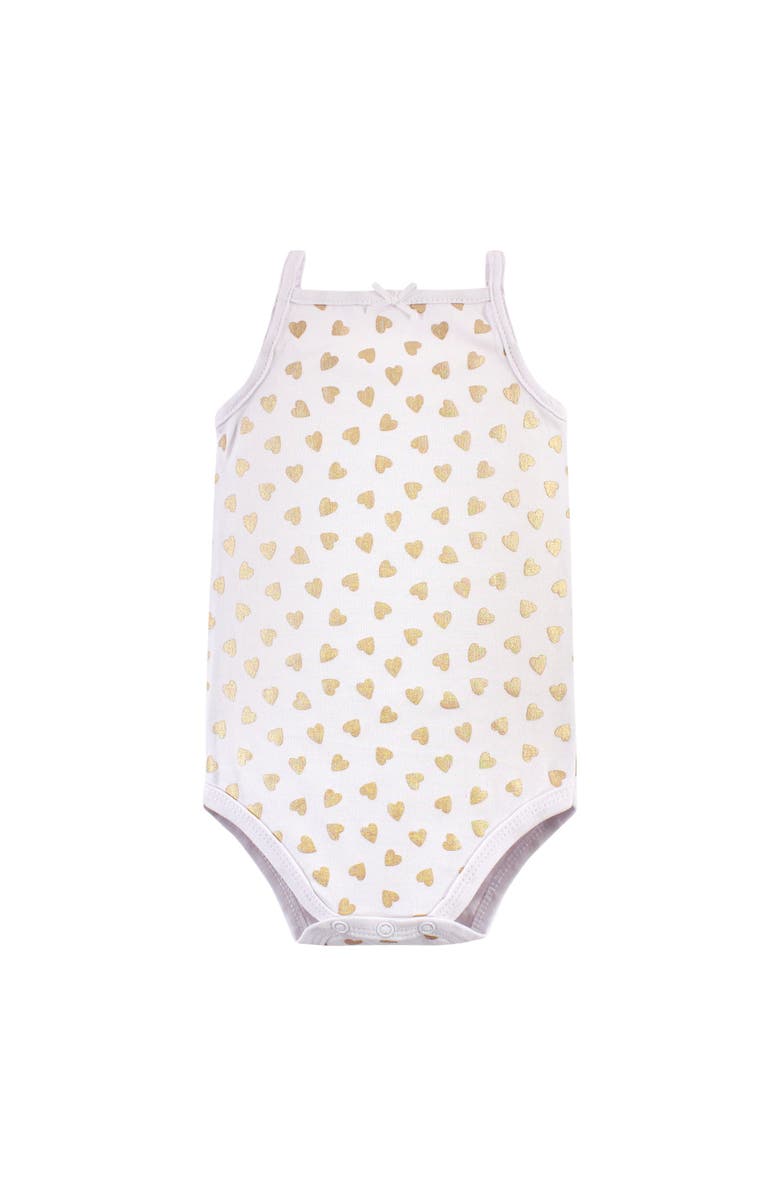 Hudson Baby Soft Cotton Sleeveless Bodysuit, Alternate, color, Basic Black Gold