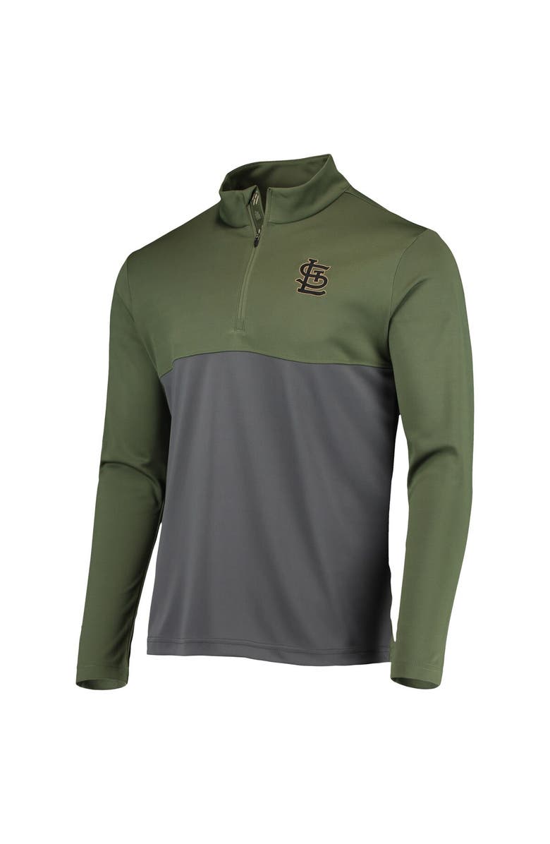 LEVELWEAR Men's Levelwear Olive St. Louis Cardinals Delta Pursue Quarter-Zip Jacket, Alternate, color, Olive