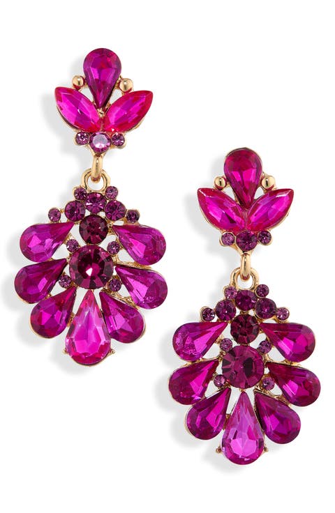 Abstract Floral Drop Earrings