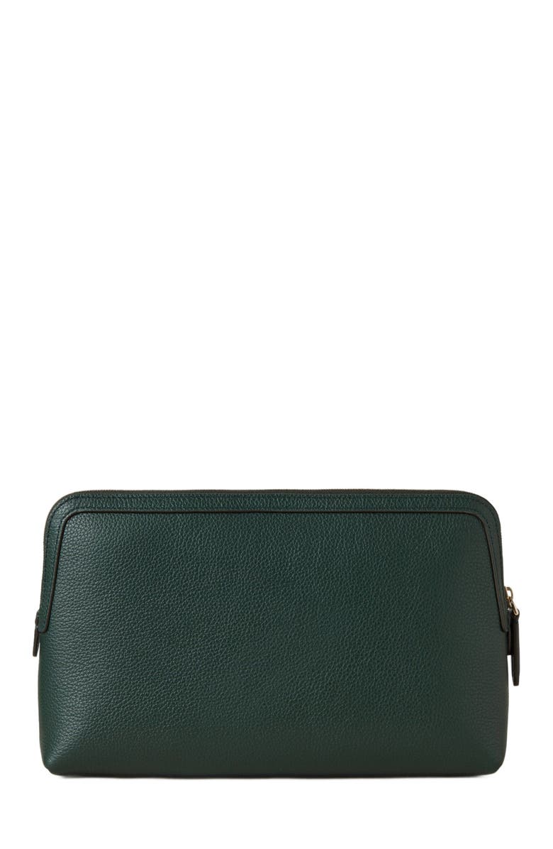 Mulberry Medium Leather Cosmetic Pouch, Alternate, color, Mulberry Green