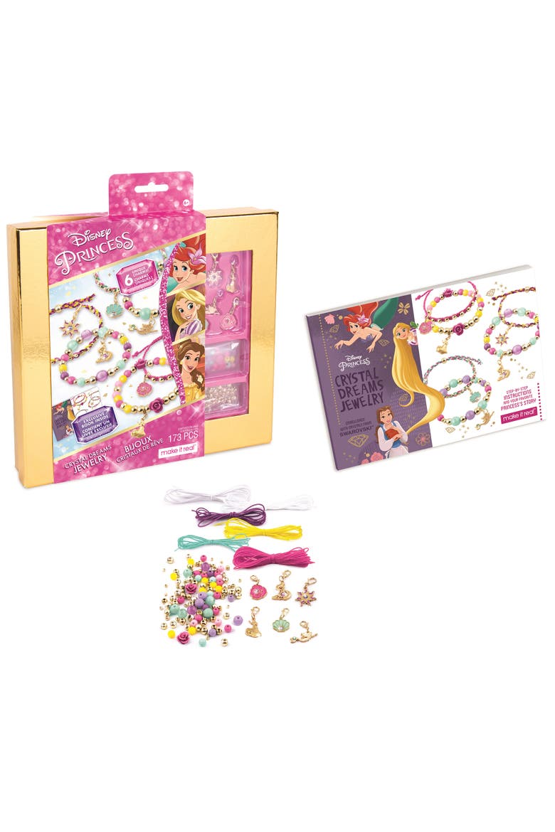 Make It Real Disney Princess Crystal Dreams 173 Piece Jewelry Kit, Ages 8+, Alternate, color, Multicolored
