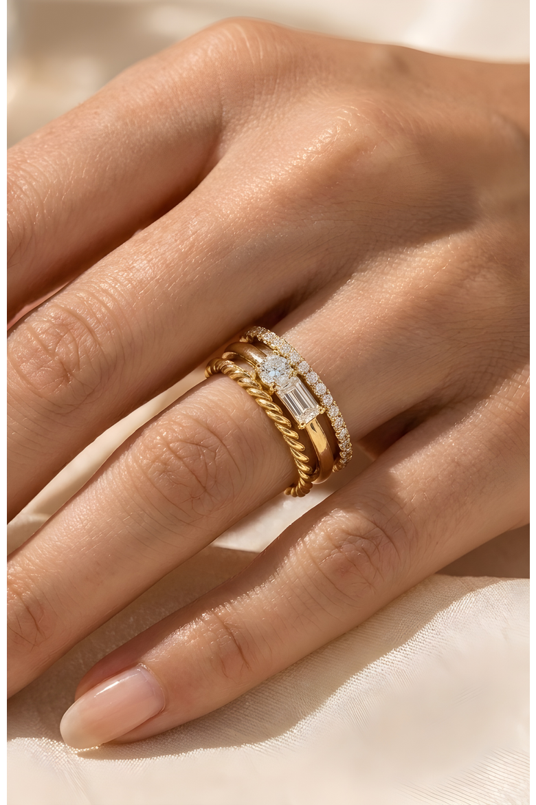 Classic Ring Stack, Alternate, color, Gold