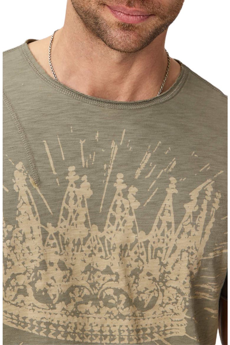 Raw Edge Shoulder Detail Graphic T-Shirt, Alternate, color, LIGHT OLIVE