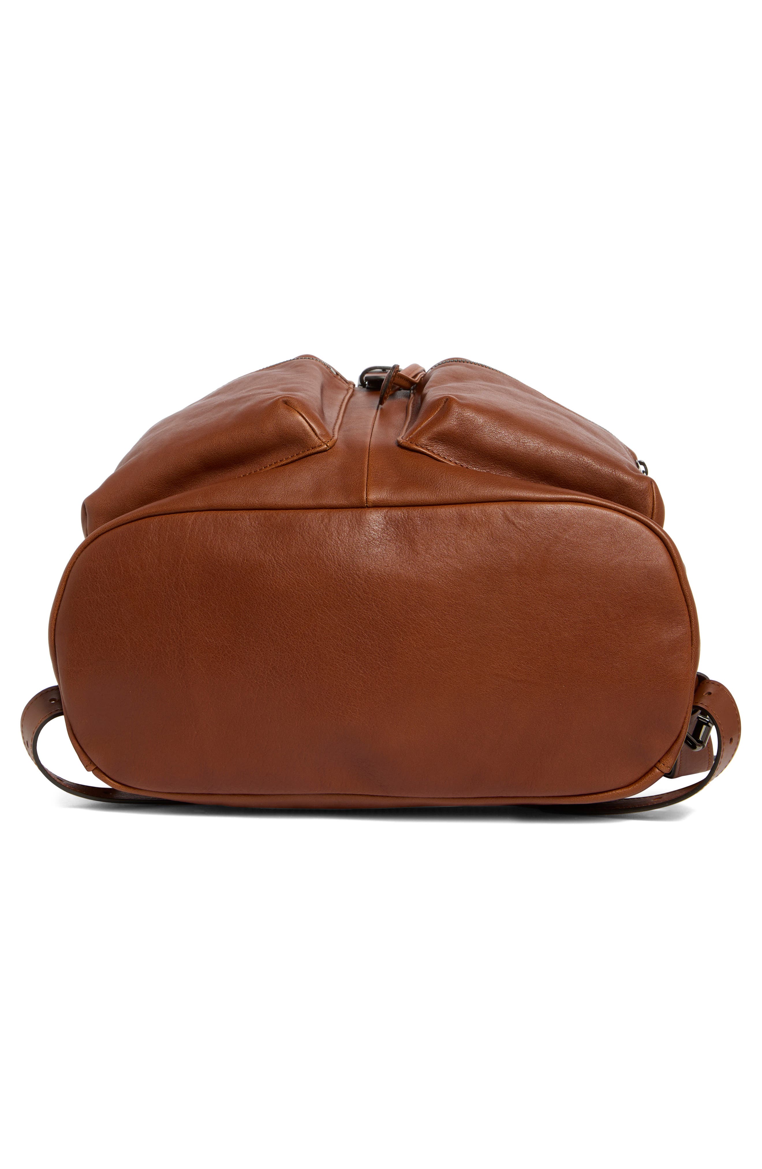 Longchamp 3D Leather Backpack, Alternate, color, Cognac