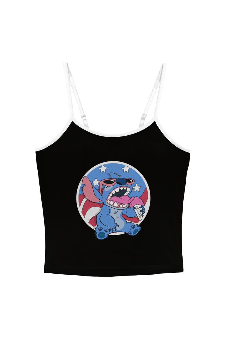 Junior's Lilo & Stitch Wild and Free Pose  Tank Top, Main, color, Black: Ice Cream