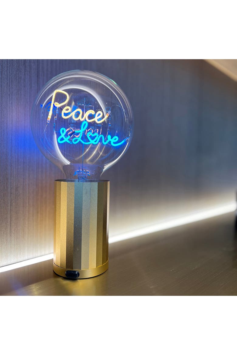 Peace And Love Portable Table Lamp, Alternate, color, Black