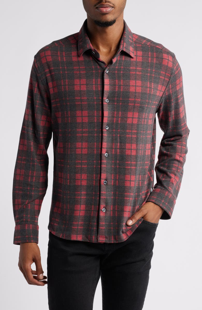 Stone Rose Lumberjack Wrinkle Resistant Tech Fleece Jacket, Main, color, 