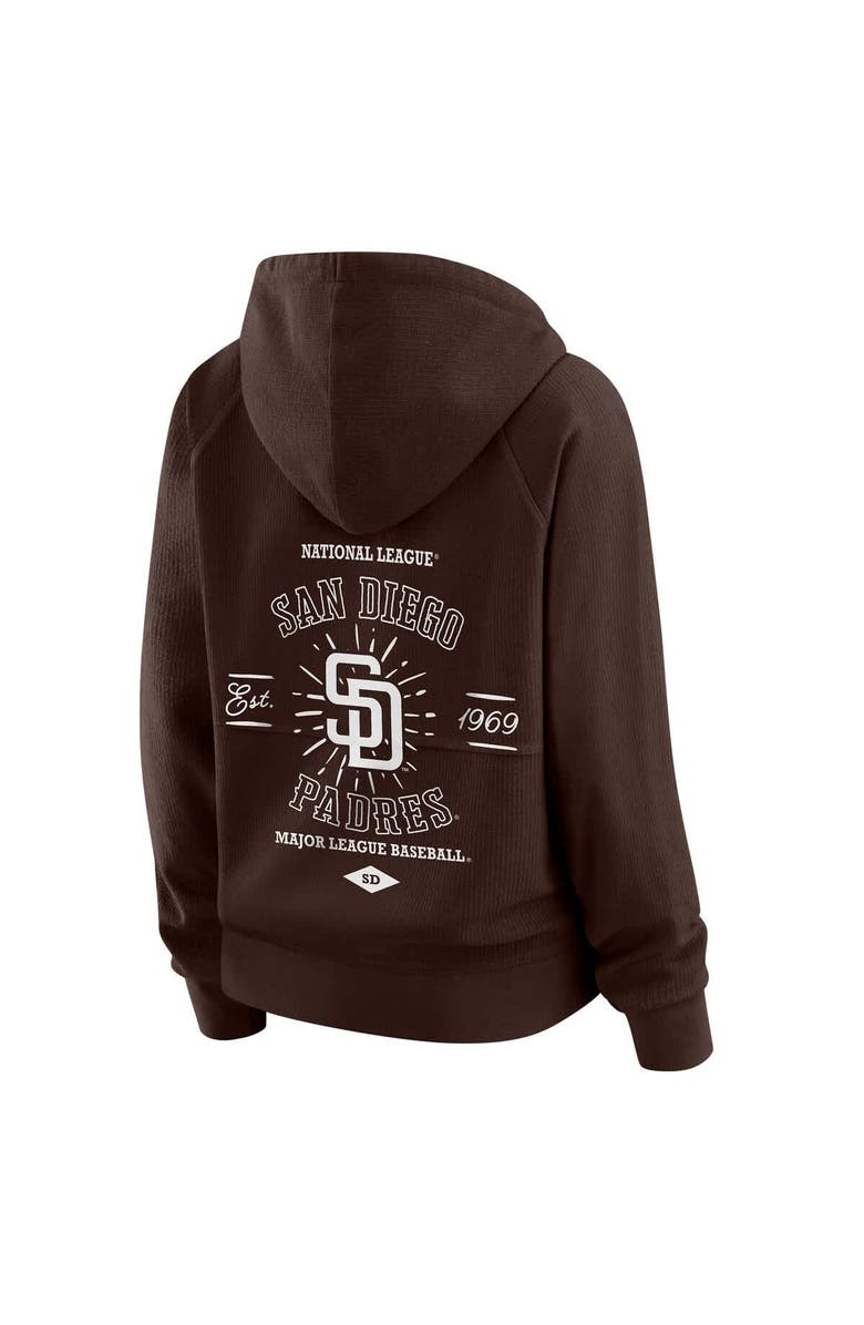 WEAR by Erin Andrews Women's WEAR by Erin Andrews Brown San Diego Padres Vintage Full-Zip Raglan Hoodie, Alternate, color,