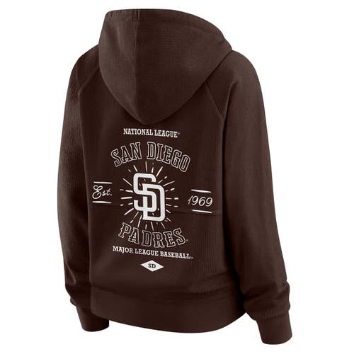 Wear By Erin Andrews Brown San Diego Padres Vintage Full-zip Raglan Hoodie In Brown