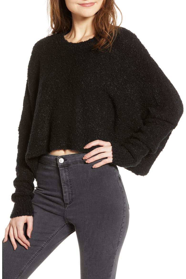 Mattie Crop Sweater, Alternate, color, BLACK