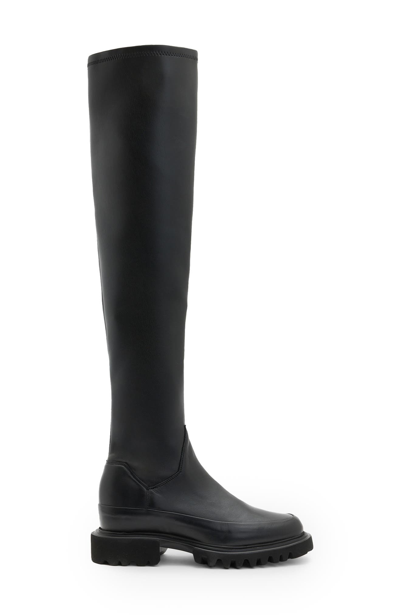 AllSaints Leona Over the Knee Boot, Alternate, color, Black