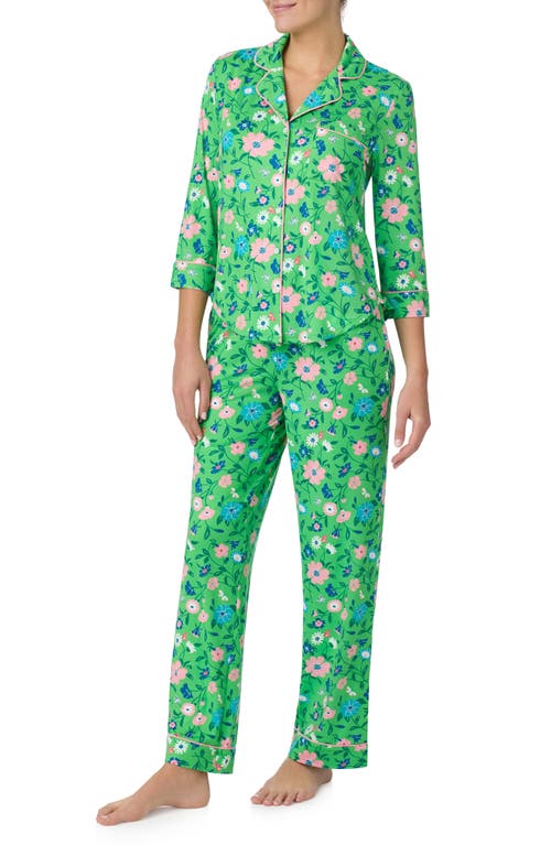 Kate Spade New York Print Jersey Pajamas In Grn Flor