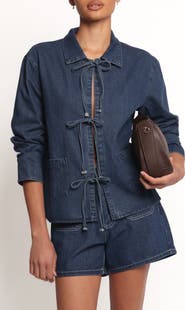 Petal & Pup Avon Bow Front Denim Shacket