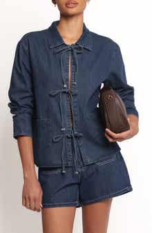 Petal & Pup Avon Bow Front Denim Shacket