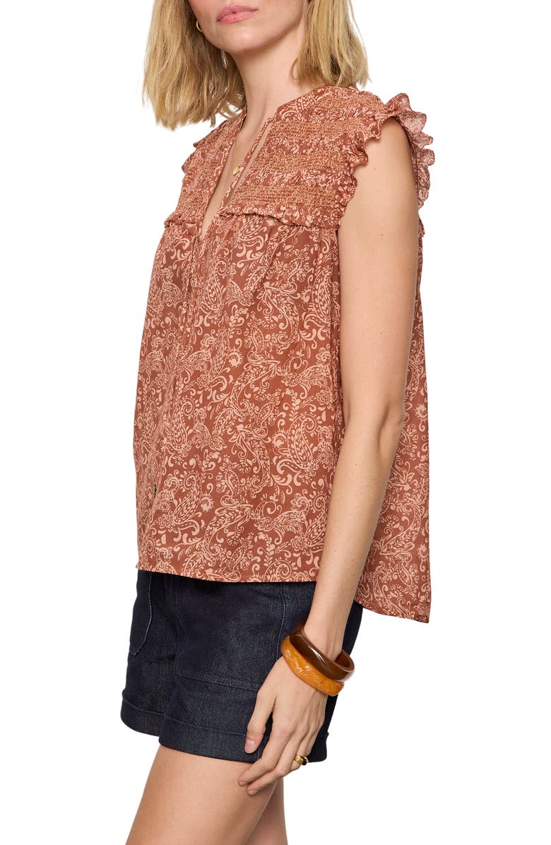 Sanctuary Free Feeling Paisley Top, Alternate, color, Ivory/ Mosaic Clay
