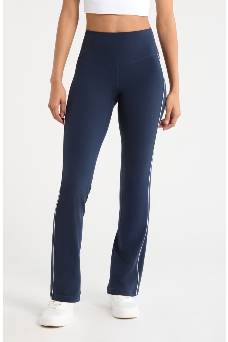 Studio Luxe Piped Bootcut Leggings, Main, color, NAVY SAPPHIRE