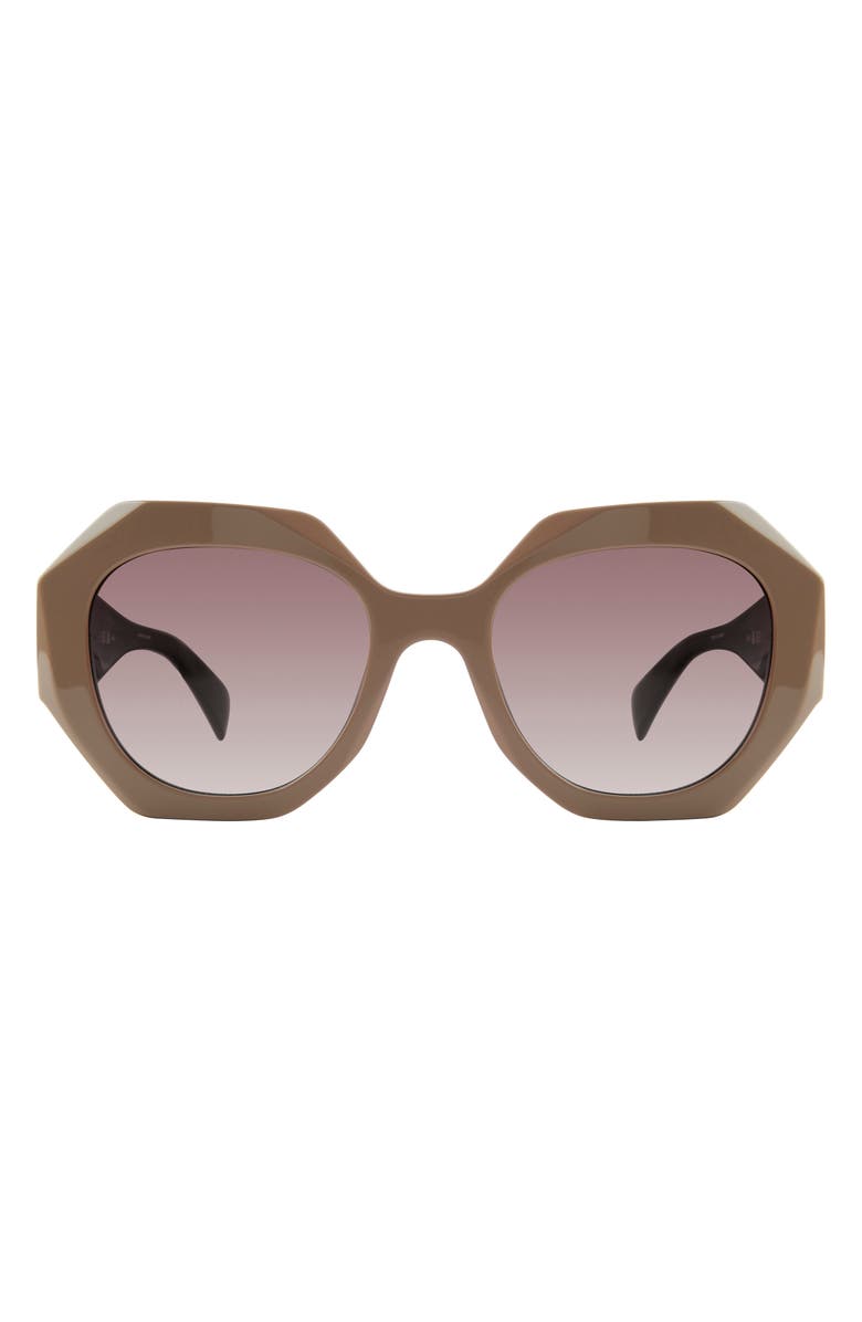 rag & bone 53mm Rectangular Sunglasses, Main, color, Brown