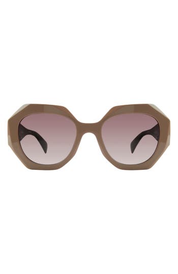 Rag & Bone 53mm Rectangular Sunglasses In Brown