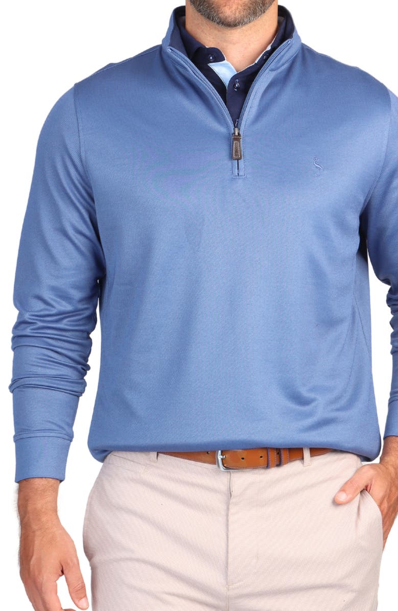 TailorByrd Modal Blend Golf Quarter Zip Pullover, Alternate, color, Slate Blue