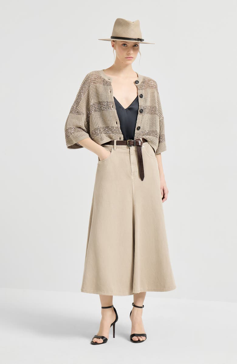 Brunello Cucinelli Cropped cardigan, Alternate, color, Sand