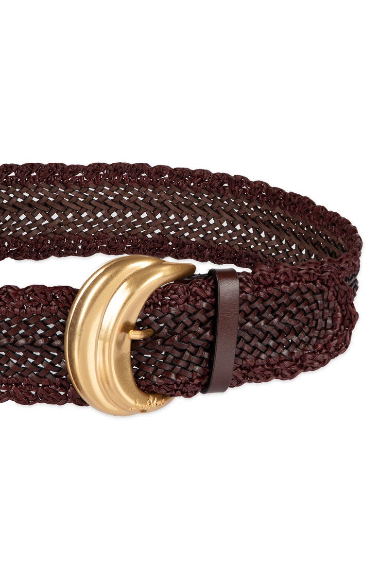 Sam Edelman Woven Leather & Raffia Wide Belt, Alternate, color,