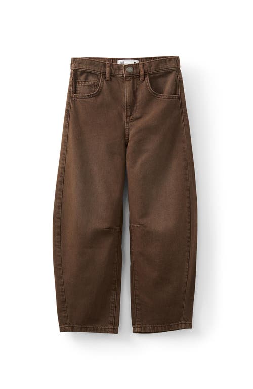 Cotton On Kids Kid's Unisex Barrel Leg Denim Jean In Brown