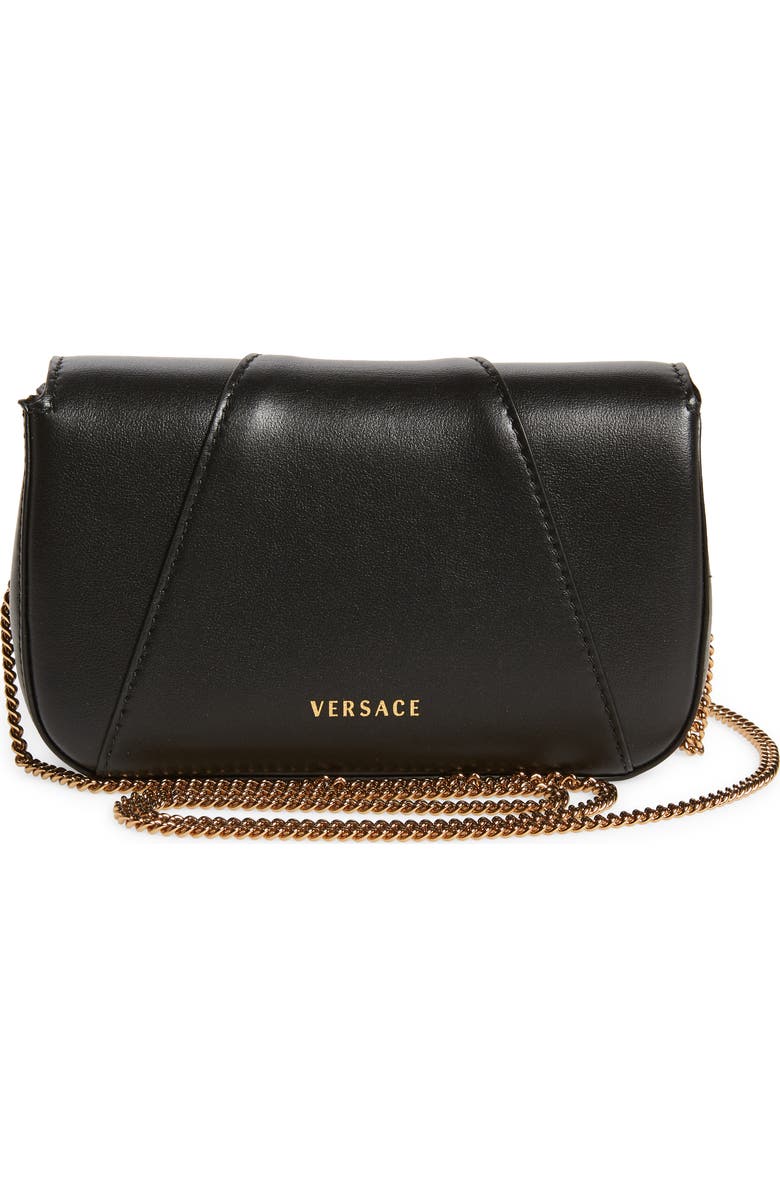 Versace First Line Virtus Leather Evening Bag, Alternate, color,