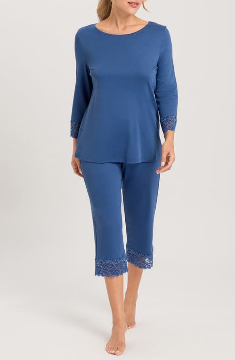 Moments Lace Trim Crop Pajamas