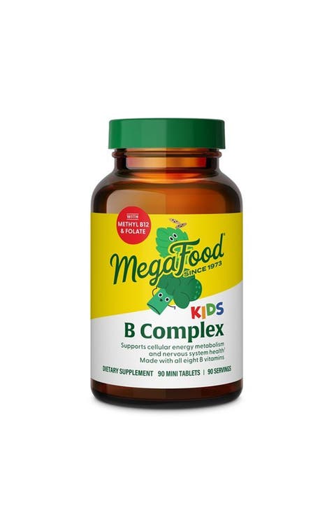 Kids Vitamin B Complex with Zinc, Lemon Balm & L Theanine, Vegetarian, 90 Mini Tablets