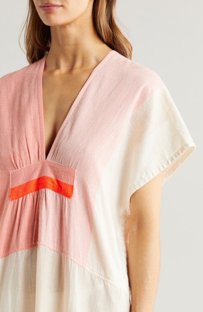 lemlem Gasira Deep V-Neck Cover-Up Caftan, Alternate, color,