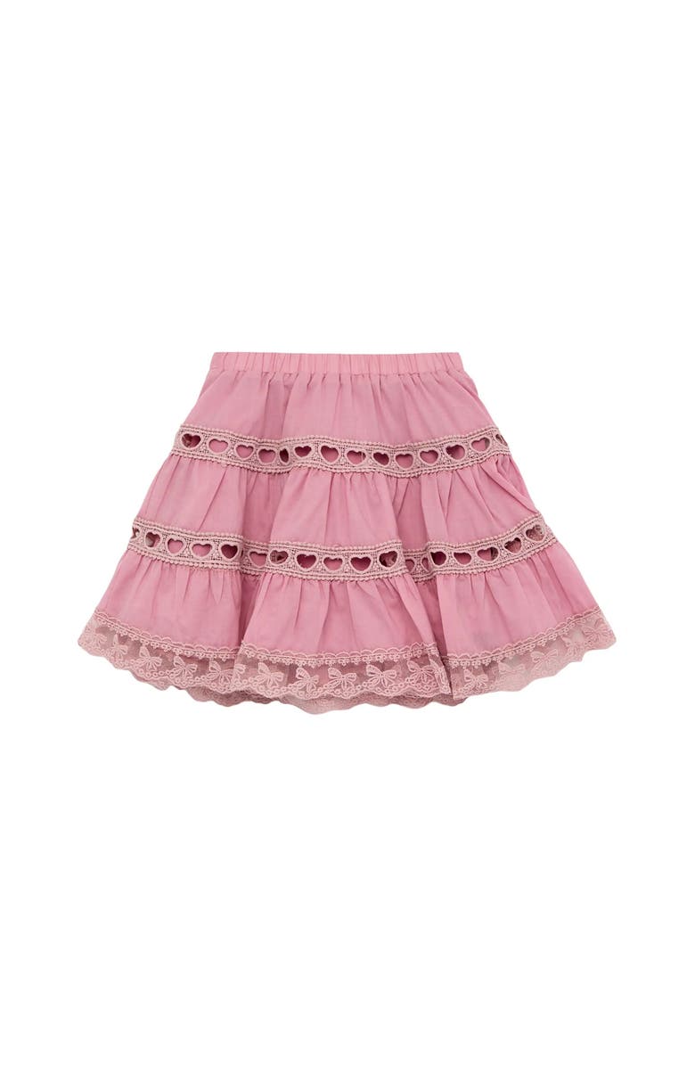Theme Sofia Heart Bow Lace Mini Skirt, Main, color, Ballet Pink