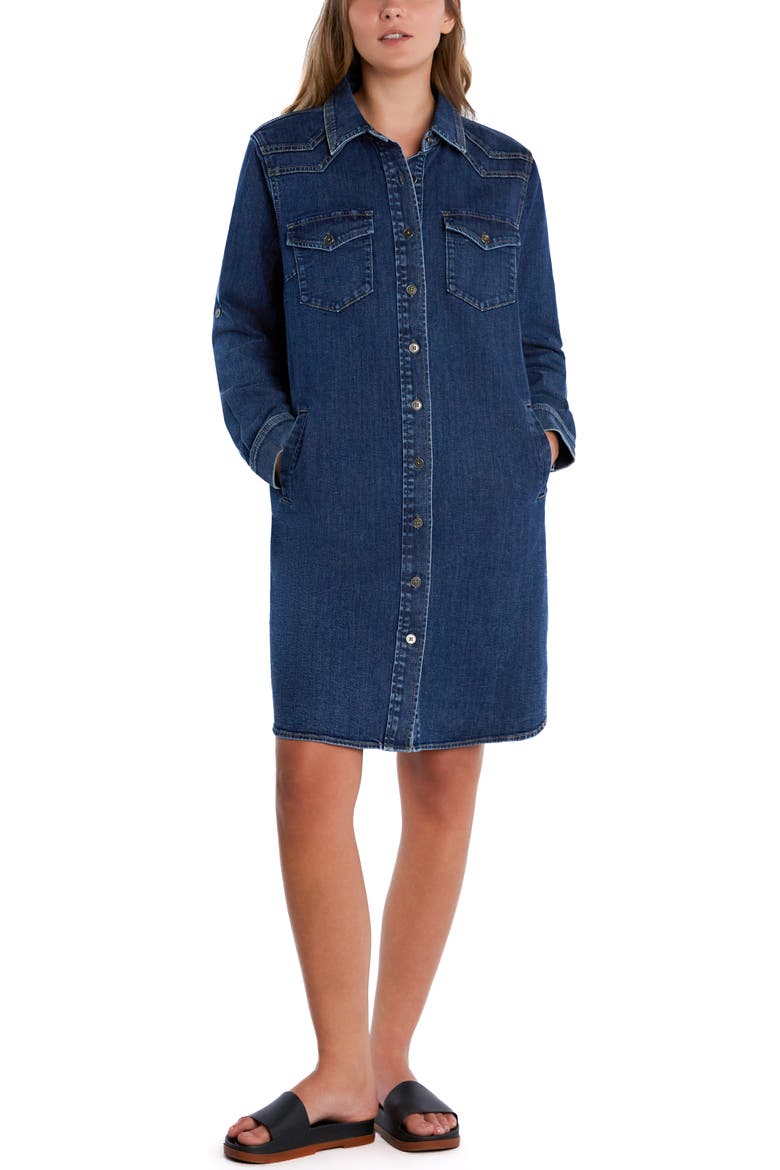 Choice Long Sleeve Denim Shirtdress, Alternate, color, RESORT BLUE