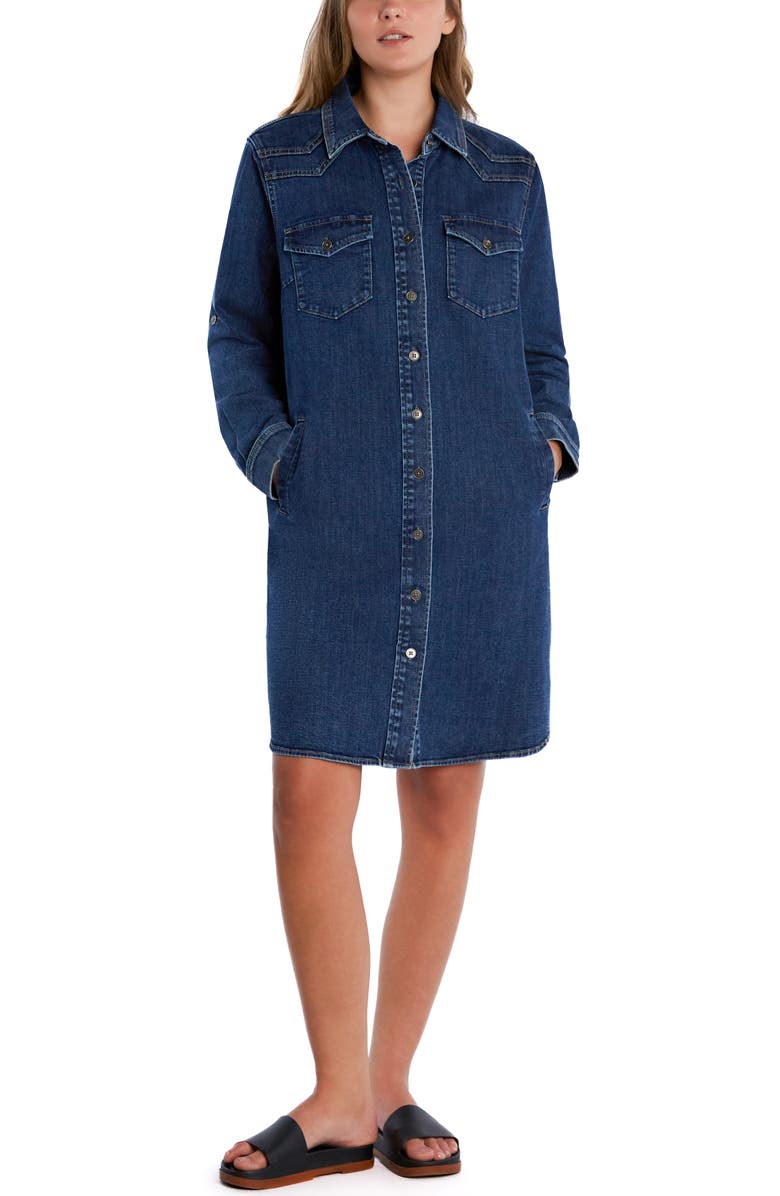 Wash Lab Denim Choice Long Sleeve Denim Shirtdress, Alternate, color, Resort Blue