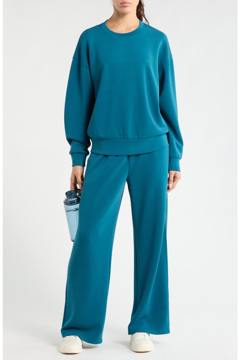 Ultra Soft High Waist Straight Leg Pants, Alternate, color, TEAL SEAGATE